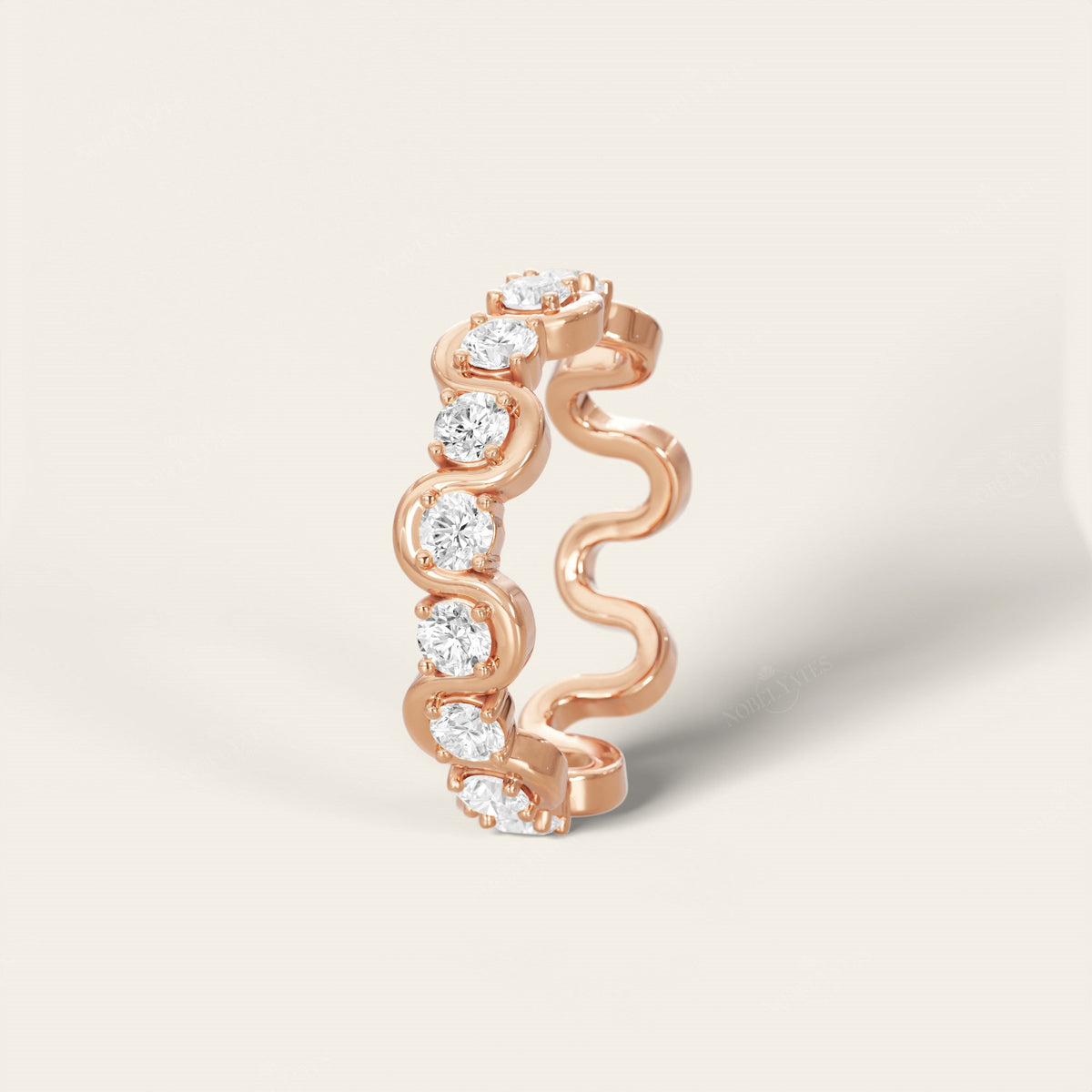 Art Deco Round Lab Diamond Full Eternity Wedding Band