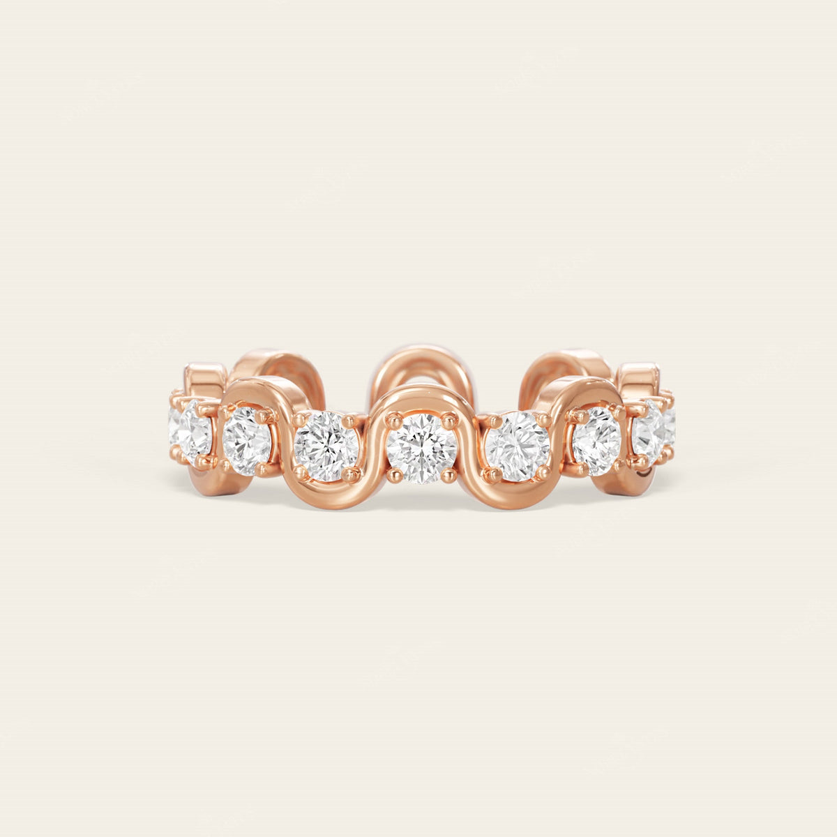 Art Deco Round Lab Diamond Full Eternity Wedding Band