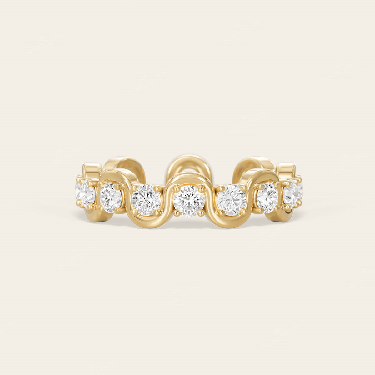 Art Deco Round Lab Diamond Full Eternity Wedding Band