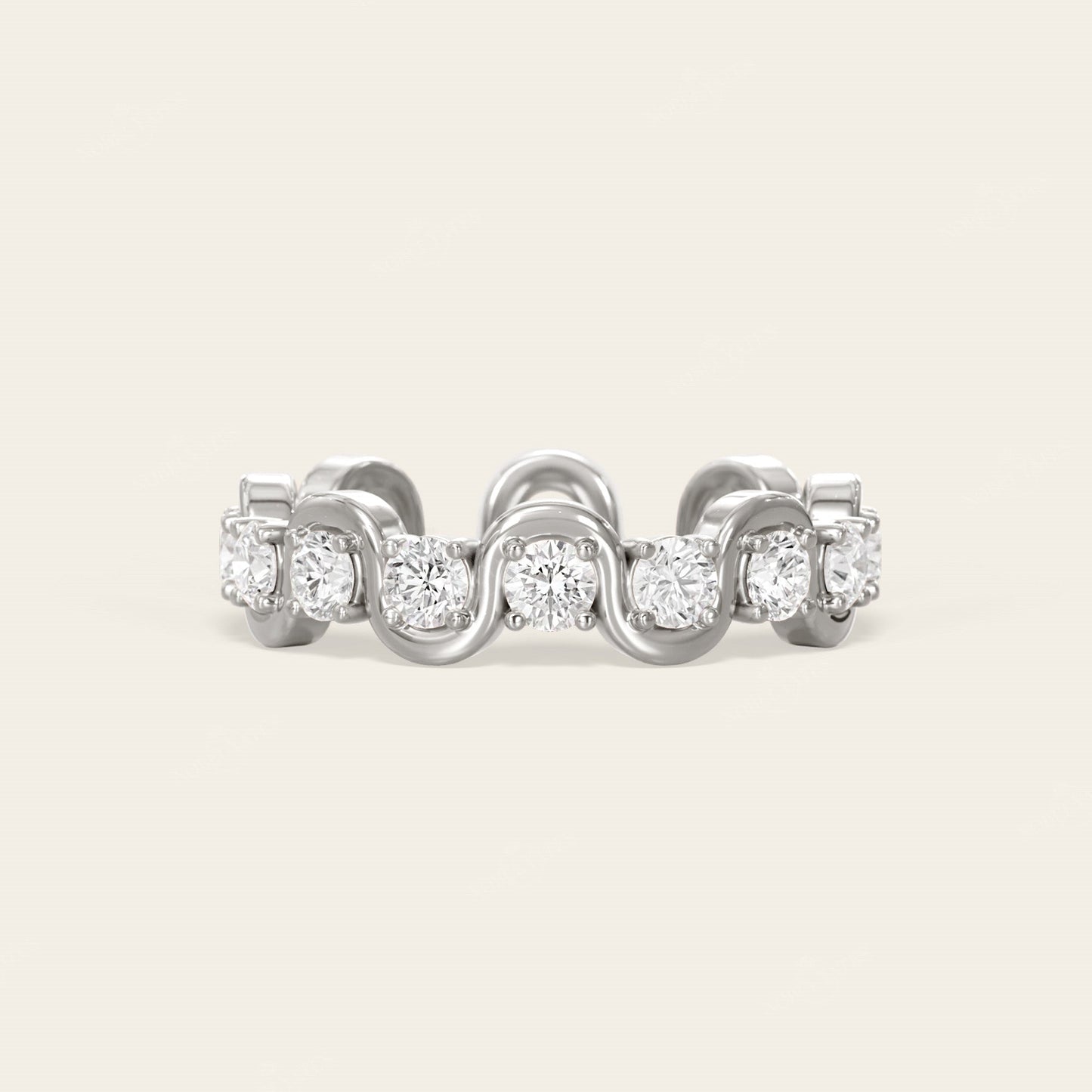 Art Deco Round Lab Diamond Full Eternity Wedding Band