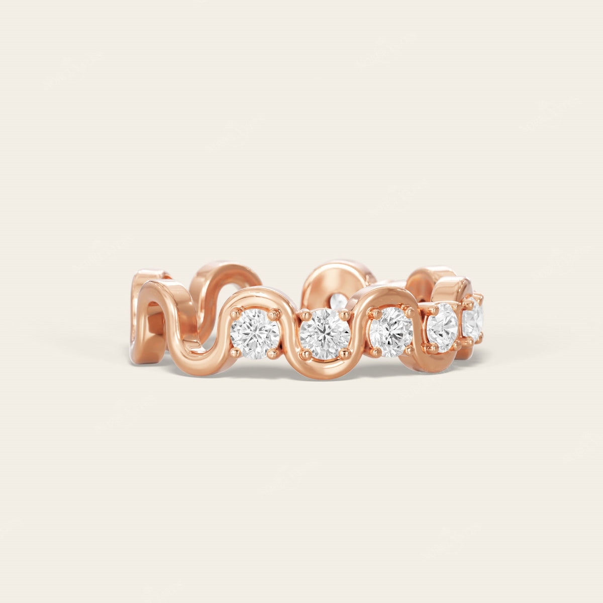 Art Deco Round Lab Diamond Full Eternity Wedding Band