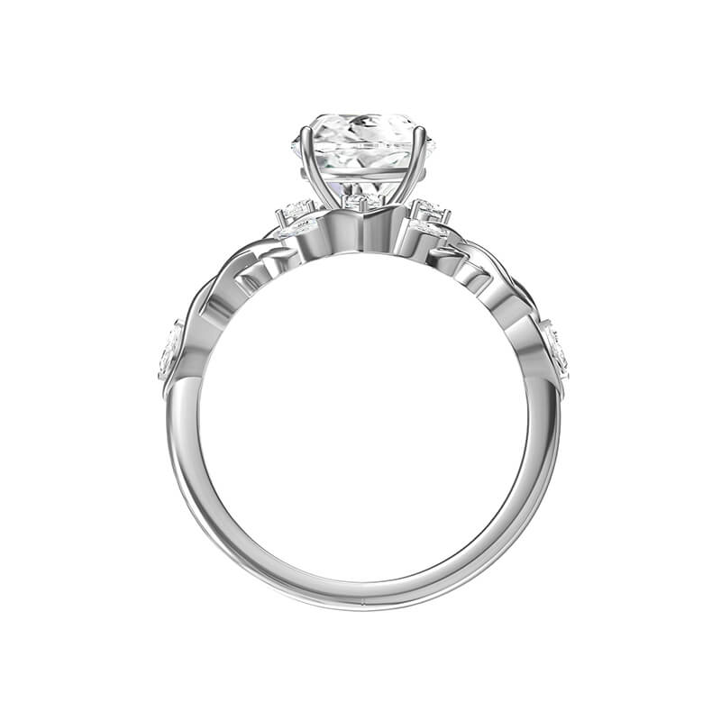 Round Moissanite Celtic Knot Cluster Engagement Ring