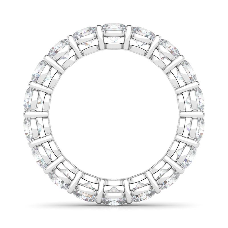 Round Moissanite Eternity Sterling Silver Wedding Band Ring
