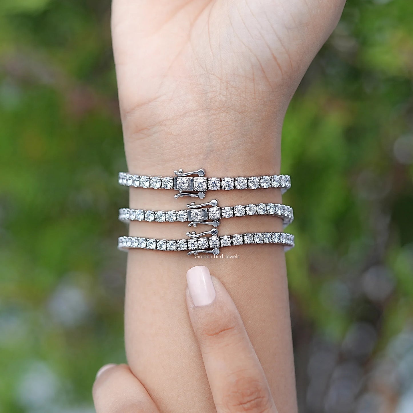 Round Cut Lab Grown Diamond Tennis Bracelet