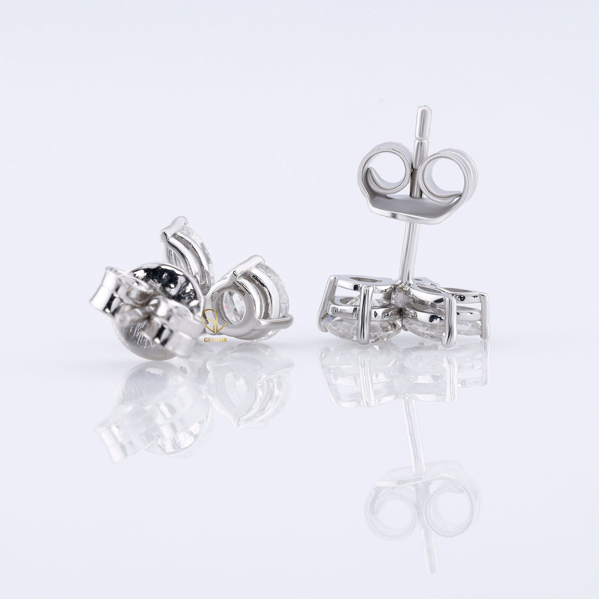 Round & Marquise Cut Moissanite Stud Earrings