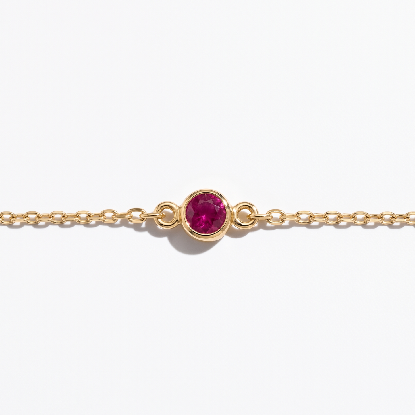 The Sol Bracelet | Lab-Grown Ruby | Cable Chain