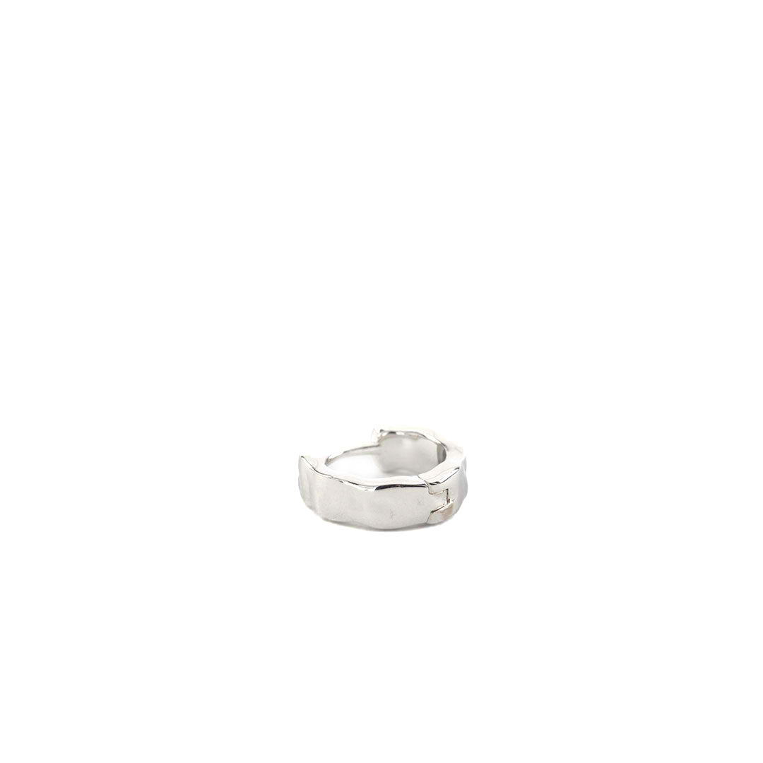 Silver Attrition Hoop Earring