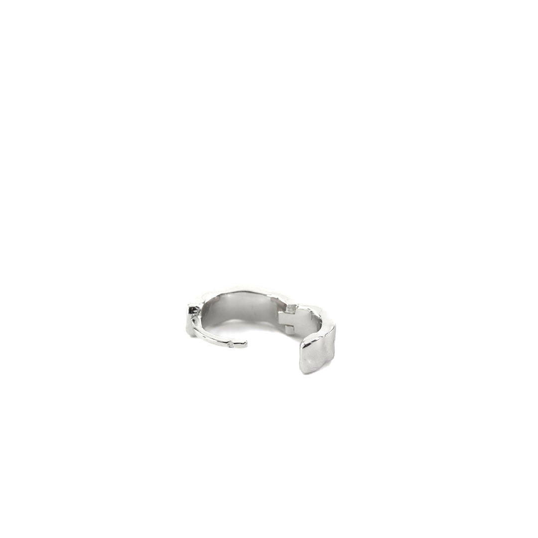 Silver Attrition Hoop Earring