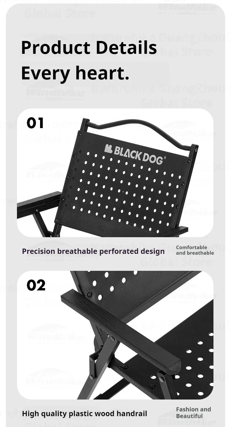 BLACKDOG HIVE Kermit Metal Chair Portable Lightweight Outdoor Folding Fishing Chair Breathable Moon Armchair Honeycomb Design Load Bearing Up To 112kg