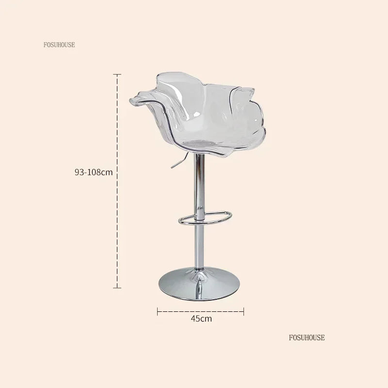 Height-Adjustable Tinted Acrylic Bar Stool
