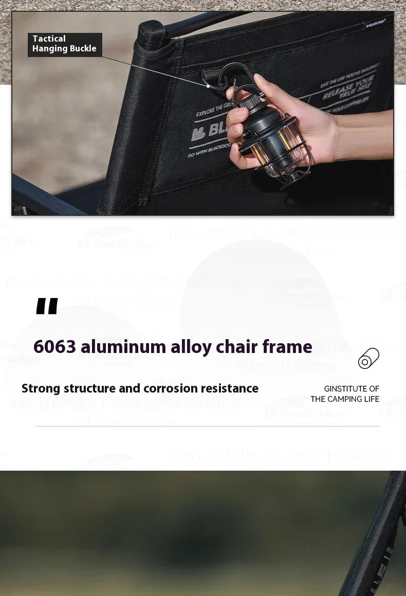 BLACKDOG Detachable Kermit Chair Portable Lightweight Detachable Seat Armchair Aluminum Alloy Outdoor Camping Fishing Folding Chair Load Bearing 120kg