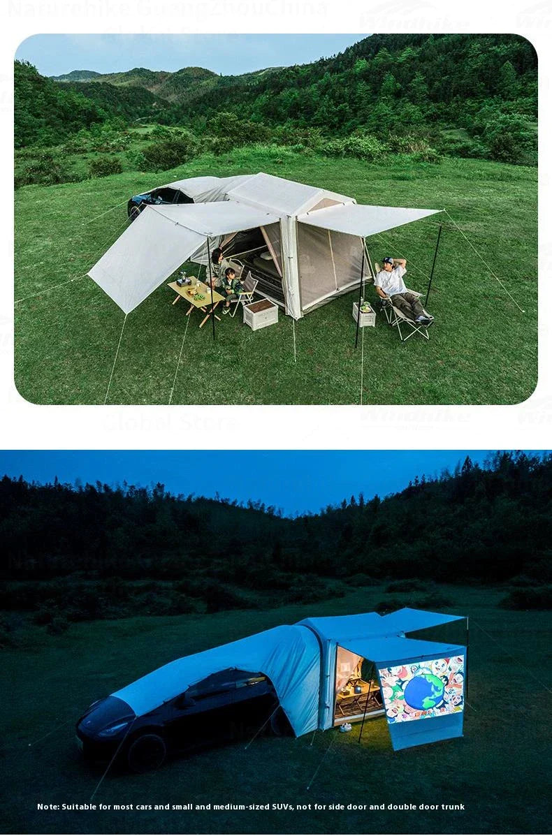 Naturehike AIR 7.0 Inflatable Car Tail Tent Portable SUV MPV Side Tunnel Tent Sunshade Waterproof Beach Car Rear Tent Camping Outdoor 35㎡ With Canopy