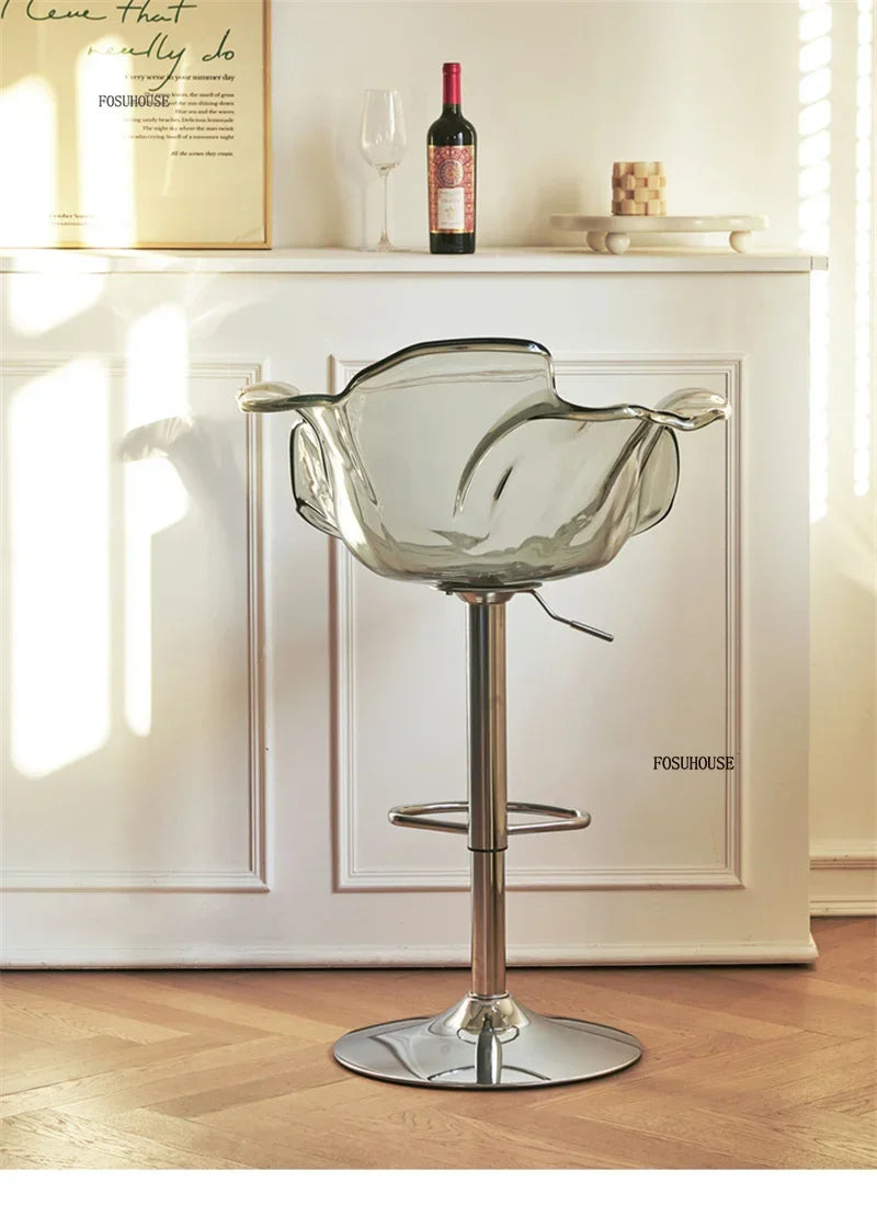 Height-Adjustable Tinted Acrylic Bar Stool