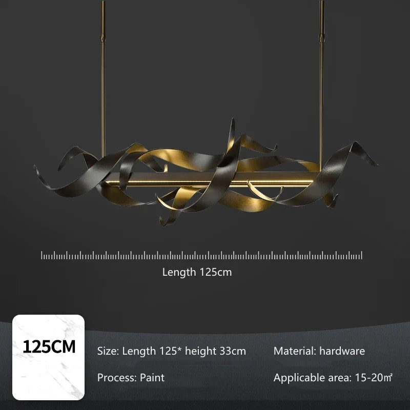 Twisted Ribbon LED Pendant Chandelier