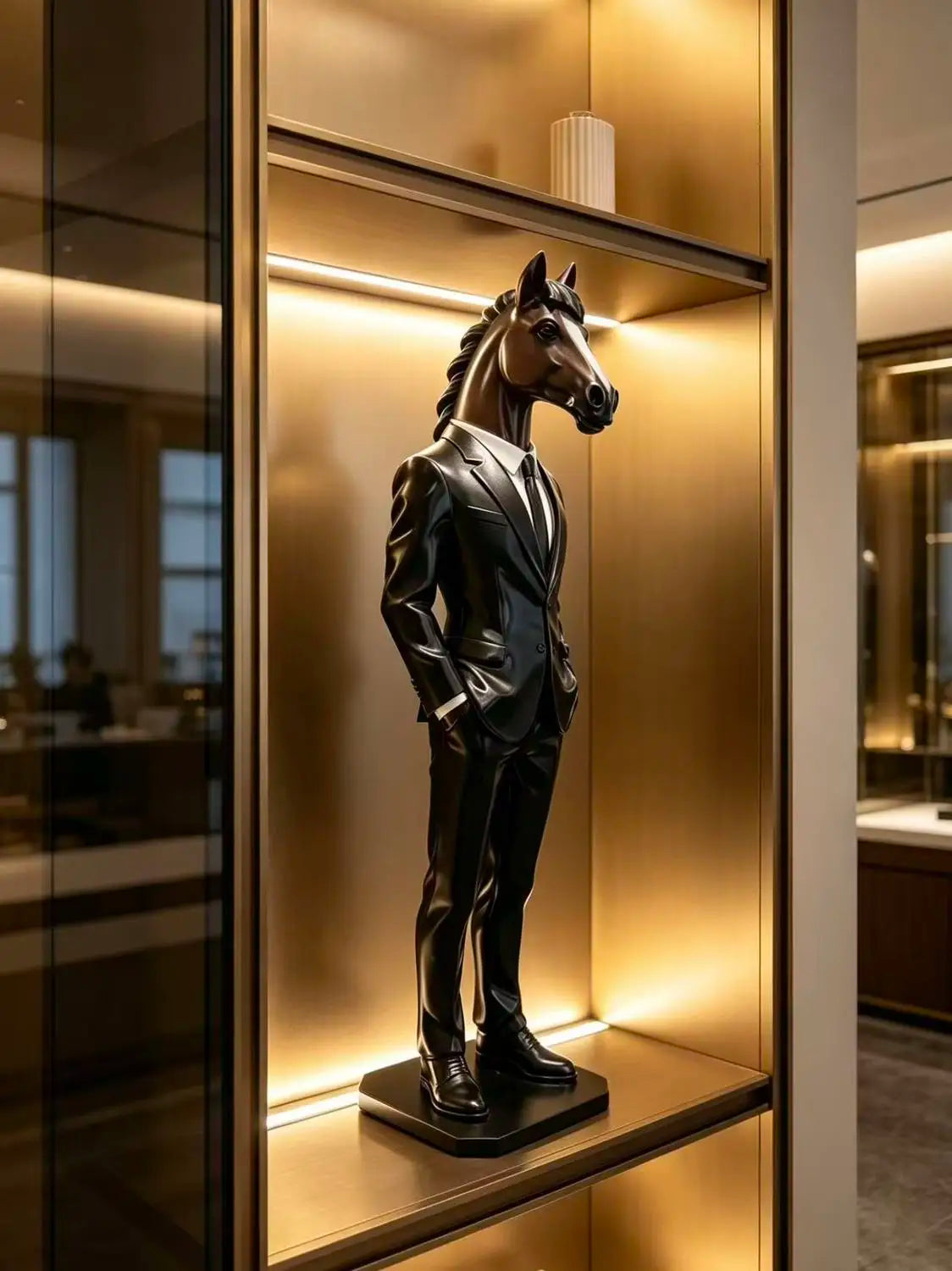 Suited Horse Resin Sculpture