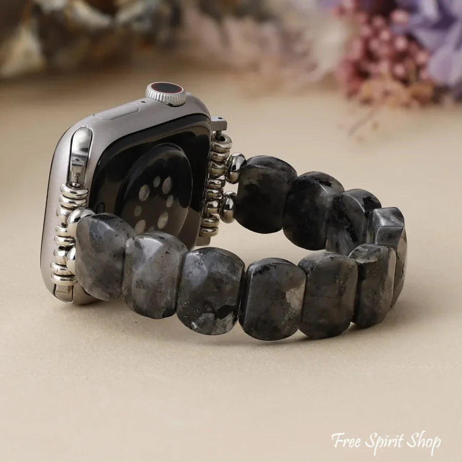 Natural Black Labradorite Fitbit Watch Band