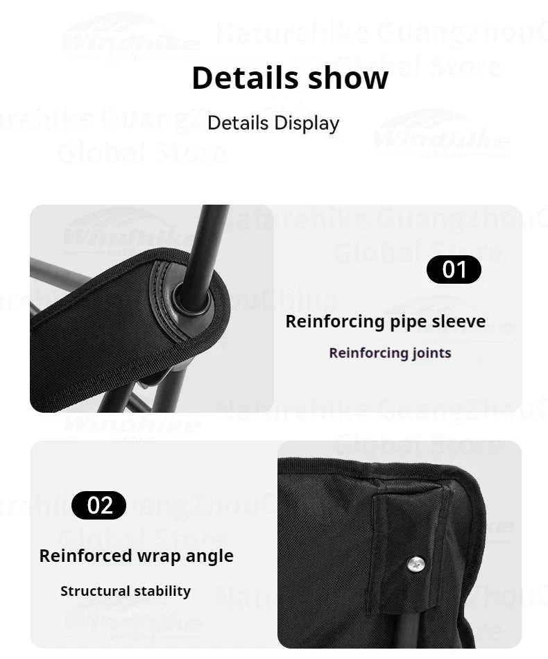 BLACKDOG Floating Moon Adjustable Recliner Folding Cotton Camping Lounge Moon Chair Carbon Steel Leisure Outdoor Fishing Picnic Thicken 600D Oxford Cloth