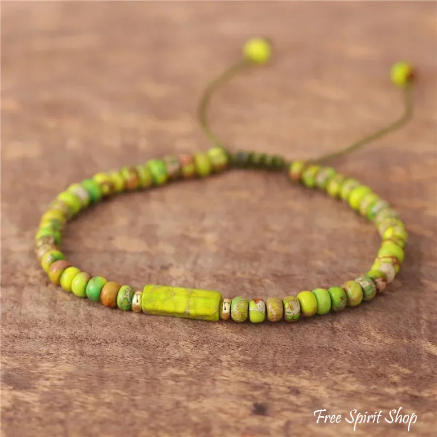 Natural Amazonite Minimalist Adjustable Bracelet