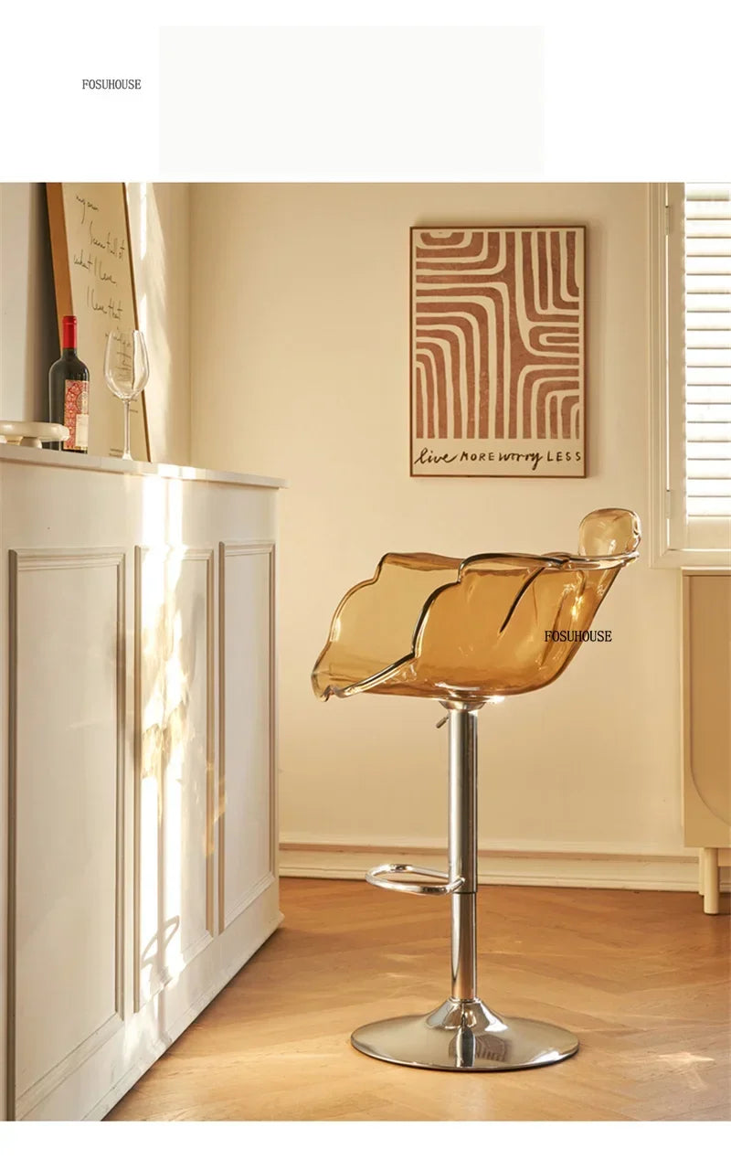 Height-Adjustable Tinted Acrylic Bar Stool