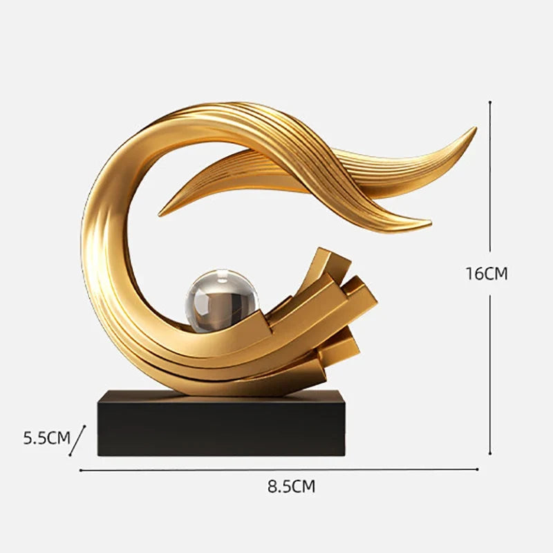 Swept Arc Resin Sculpture