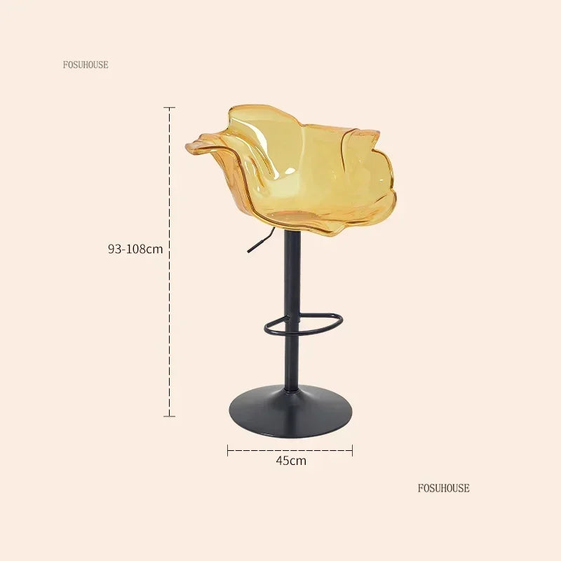 Height-Adjustable Tinted Acrylic Bar Stool