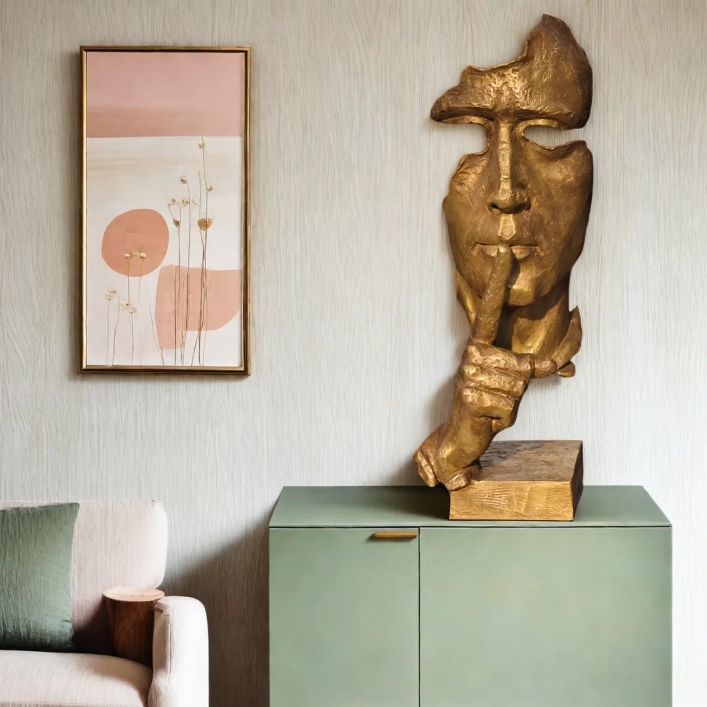 THE SILENCE | Abstract Bronze Face Sculpture