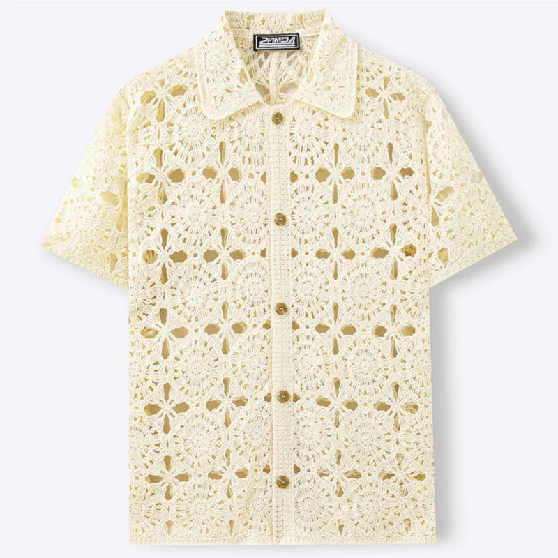 Open Crochet Knit Shirt