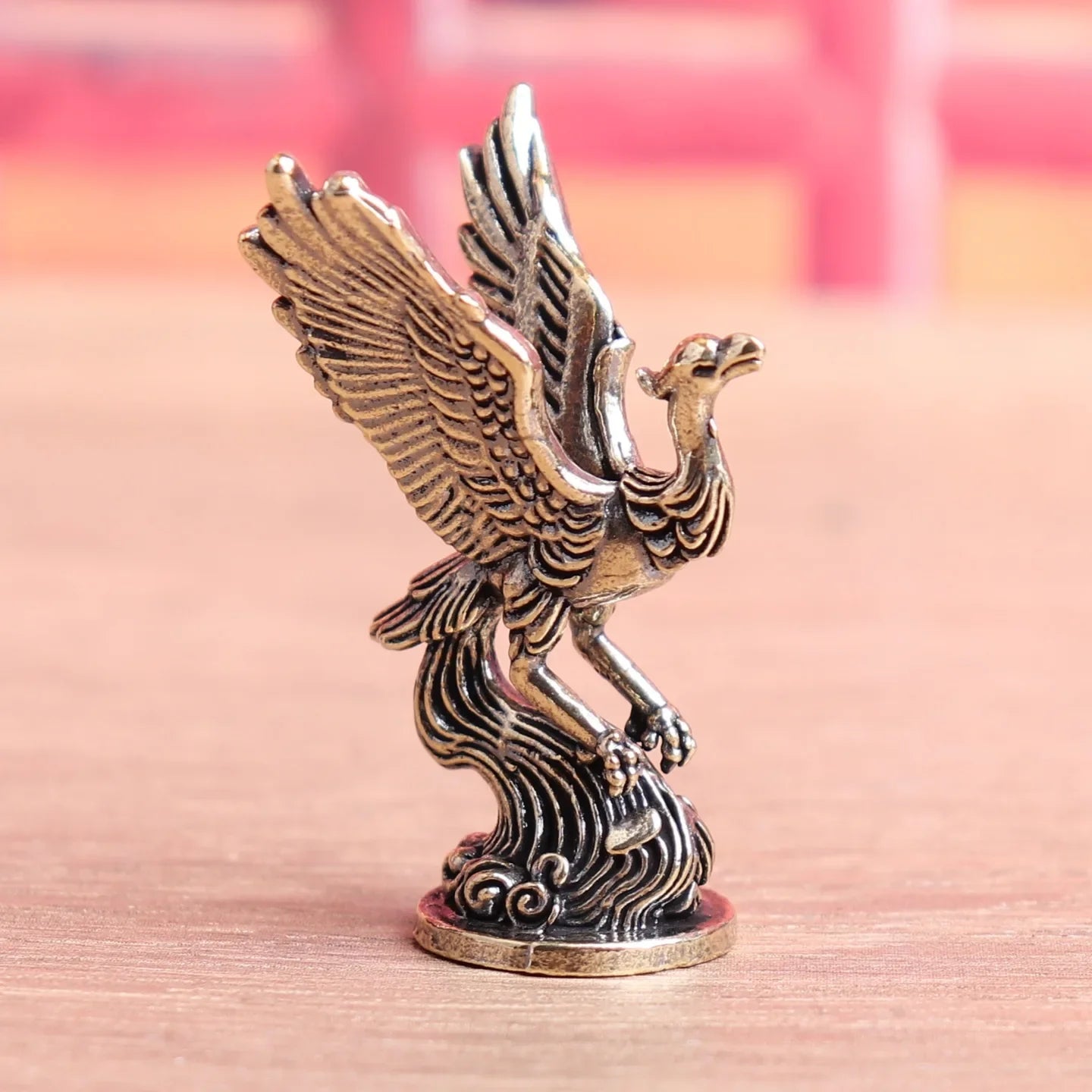 Miniature Brass Phoenix Sculpture