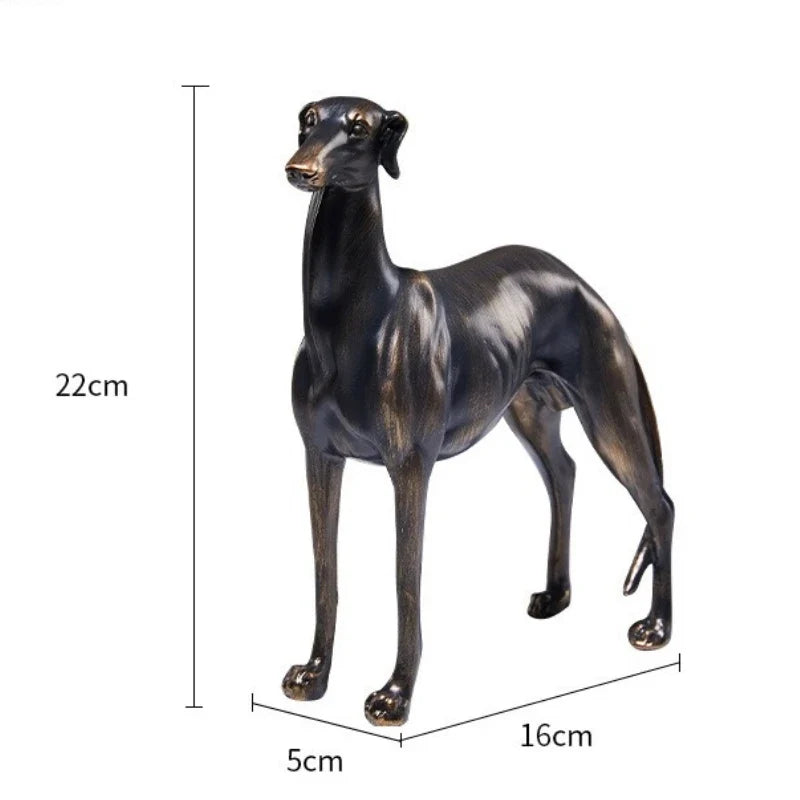 Standing Greyhound Resin Sculpture