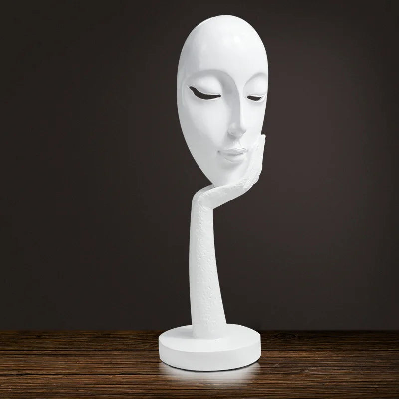 Abstract Face and Hand Resin Sculpture