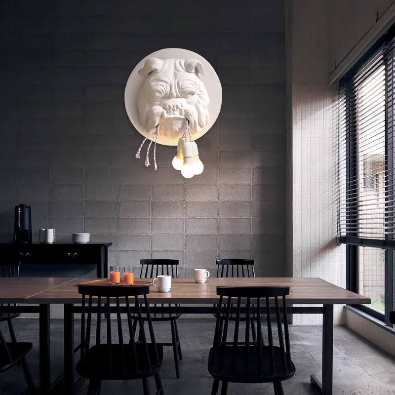 Bulldog Head Wall Sconce