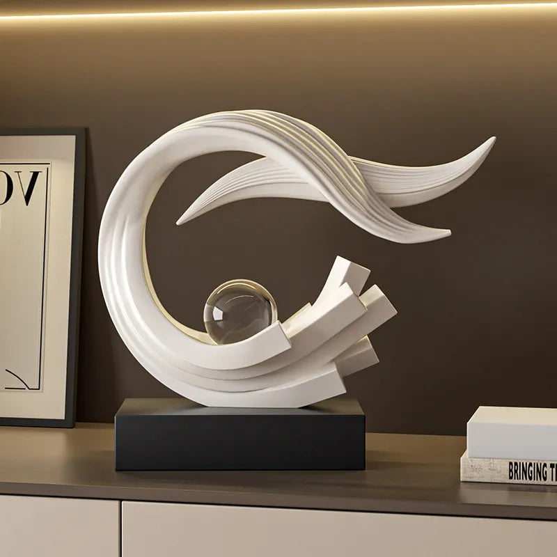 Swept Arc Resin Sculpture