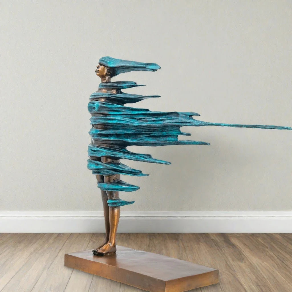THE CURRENT | Wind-Form Female Bronze Sculpture