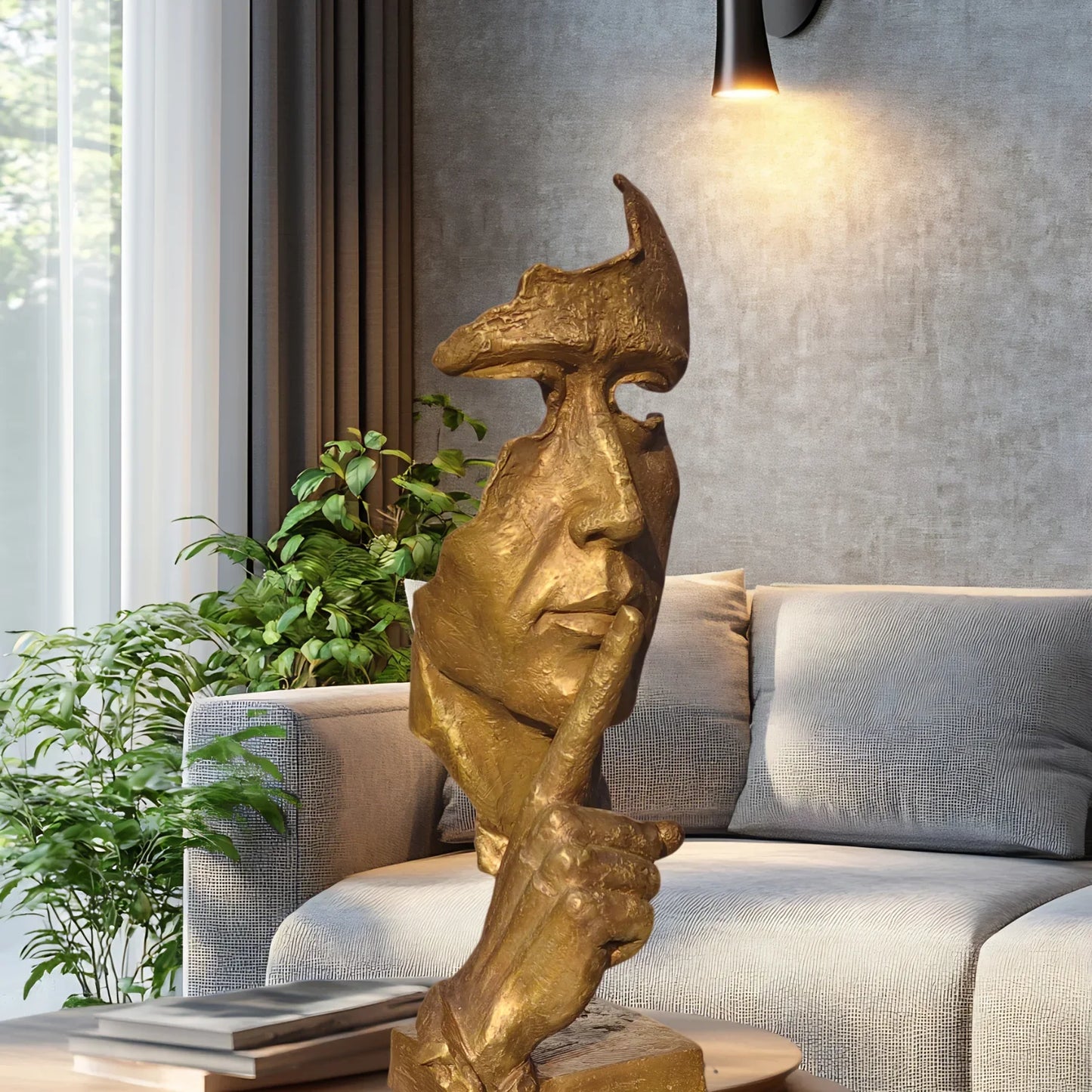 THE SILENCE | Abstract Bronze Face Sculpture
