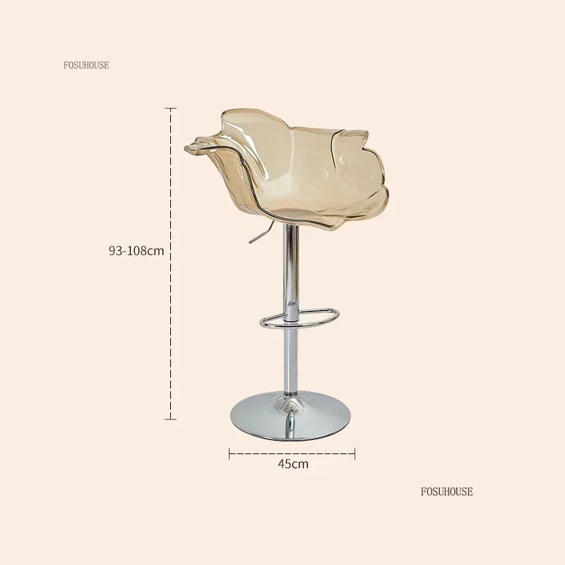 Height-Adjustable Tinted Acrylic Bar Stool