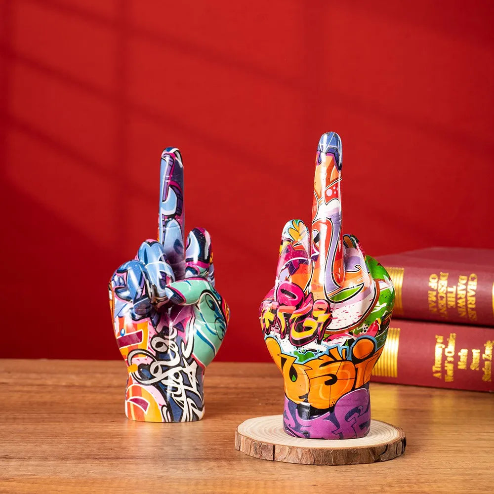 Graffiti Hand Resin Sculpture