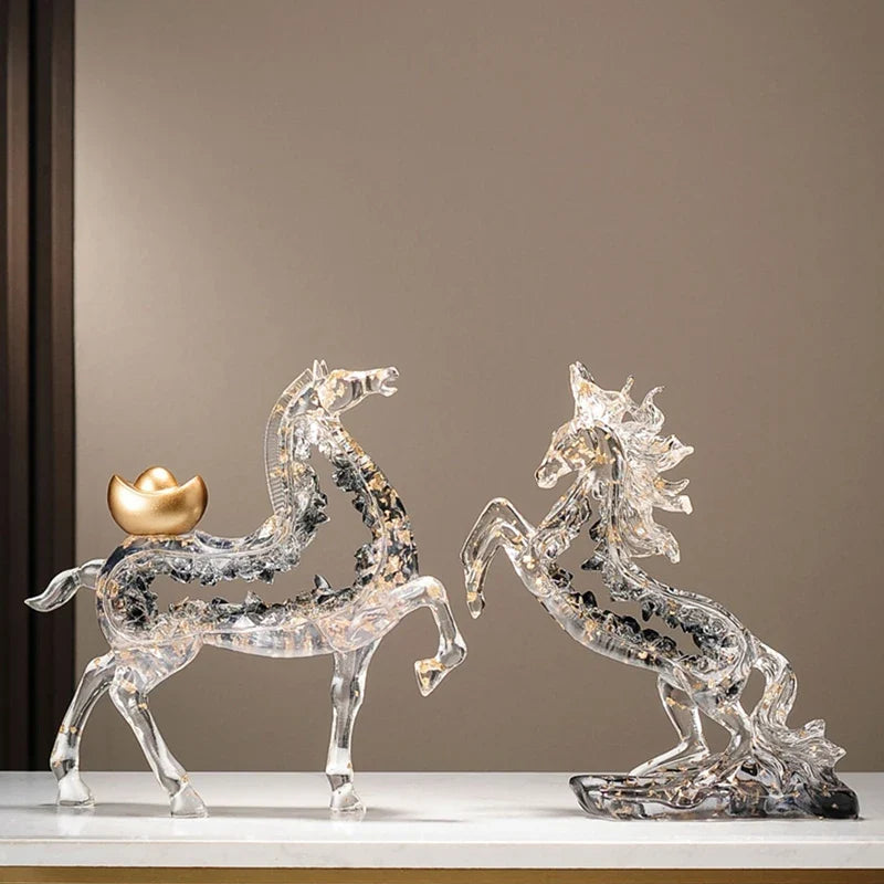 Crystal-Form Horse Sculpture