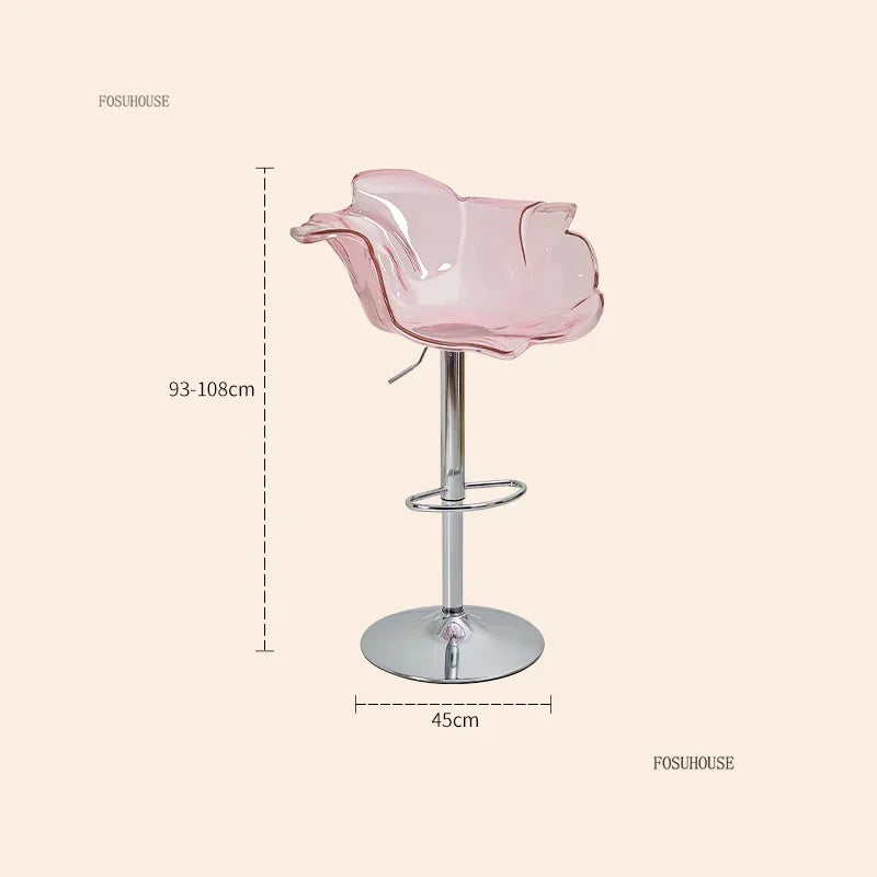 Height-Adjustable Tinted Acrylic Bar Stool