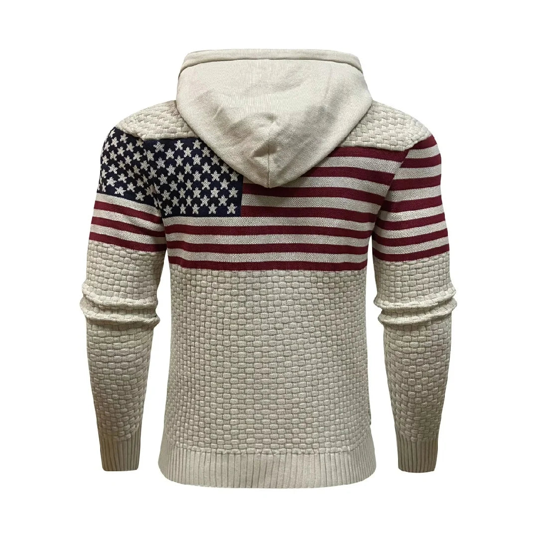 Heritage Stripe Knit Pullover Hoodie