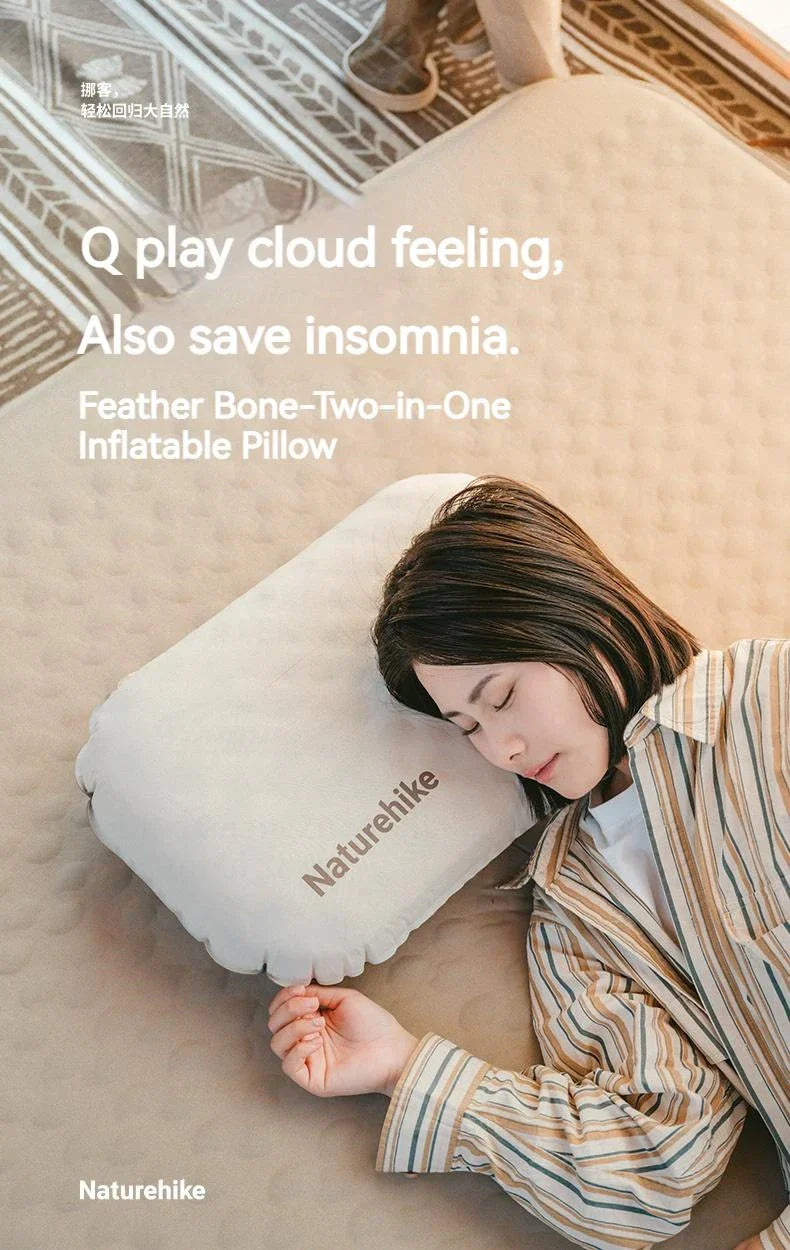 Naturehike Inflatable Pillow 3D Sponge Portable Ultralight Weight Only 160g Camping Outdoor Travel Neck Sleeping Silent Self Air Pillow Surface Pillow