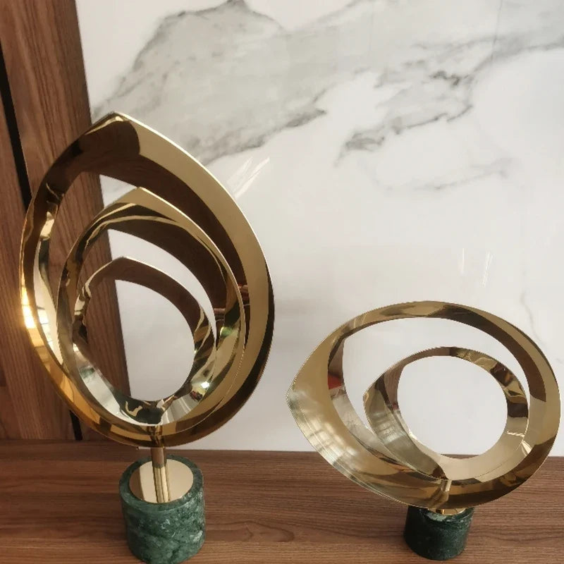 Abstract Polished Steel Sculptures