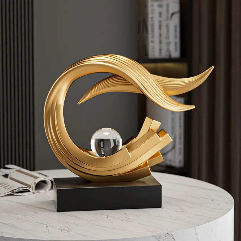 Swept Arc Resin Sculpture