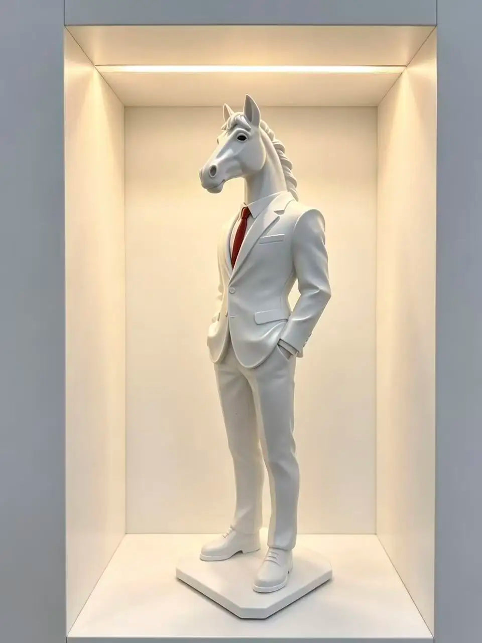 Suited Horse Resin Sculpture