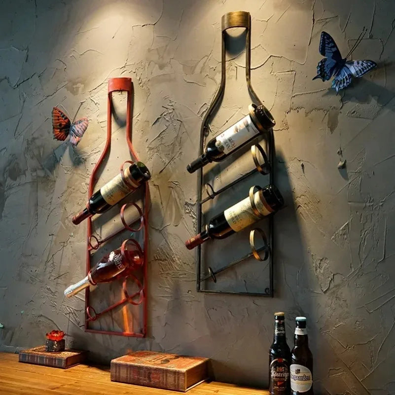 Bottle-Form Wall Wine Rack