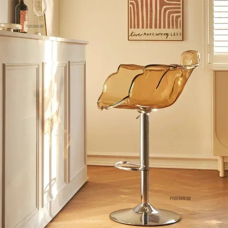 Height-Adjustable Tinted Acrylic Bar Stool