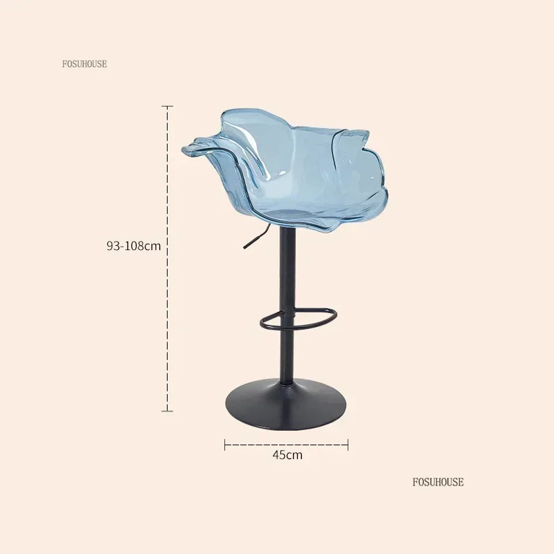 Height-Adjustable Tinted Acrylic Bar Stool