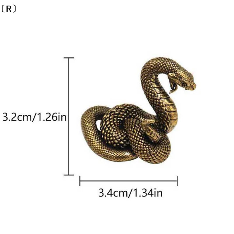 Miniature Brass Coiled Snake Sculpture