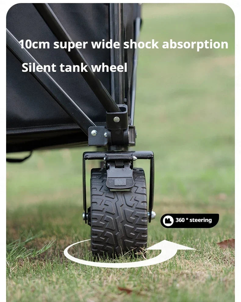 BLACKDOG Mountain Shadow Plus Camping Cart Portable Folding Cart With Brake Wheels Detachable Large Capacity Utility Wagon Outdoor Collapsible Trolley