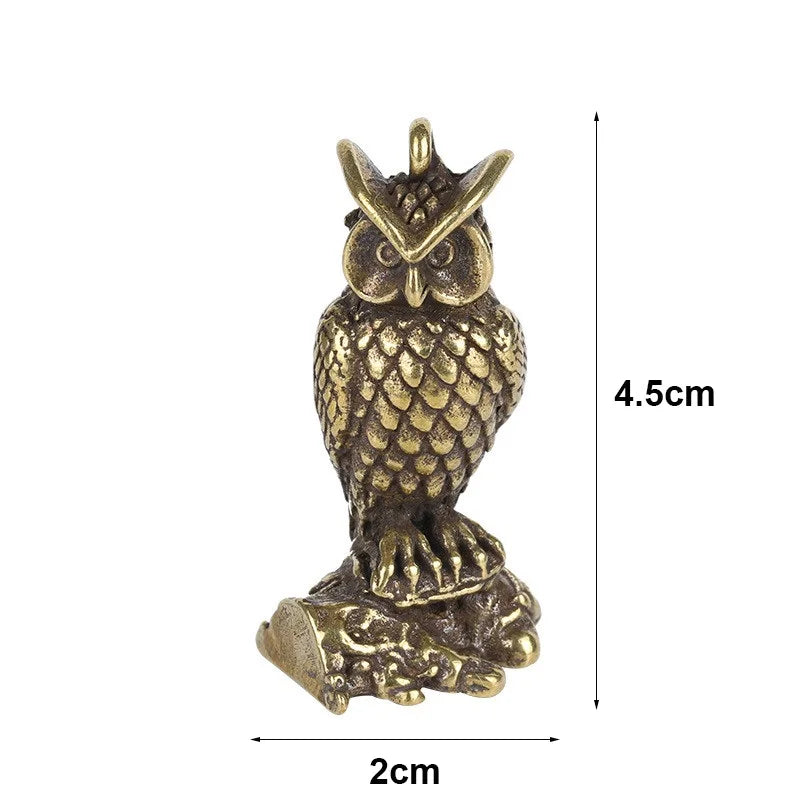 Miniature Brass Owl Sculpture