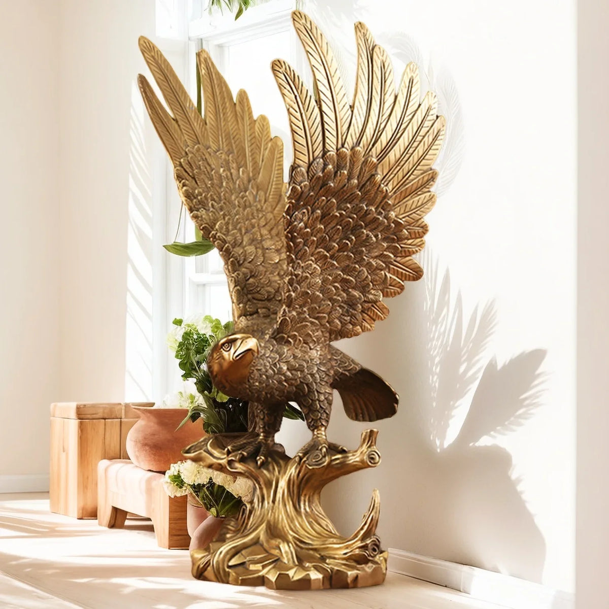 Bronze Flying Eagle Sculpture